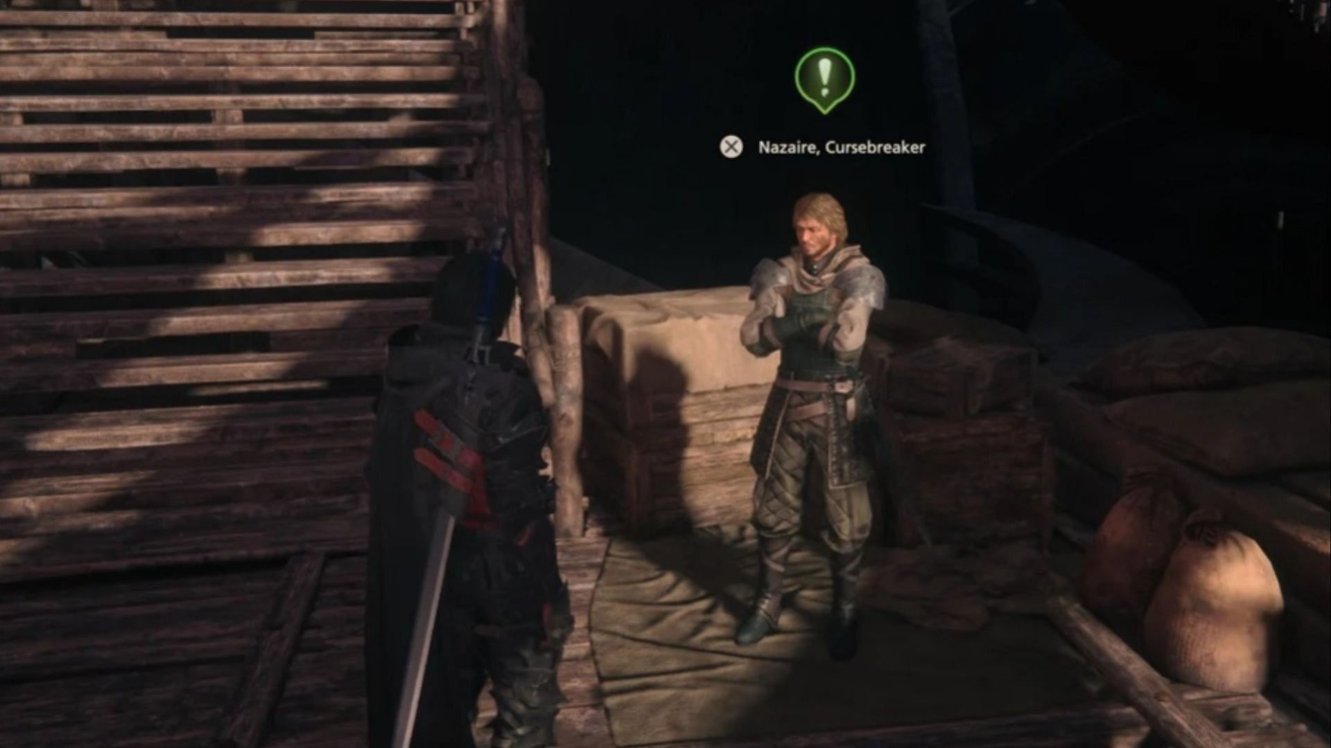 Clive having a word with Nazaire (Credit: Square Enix)